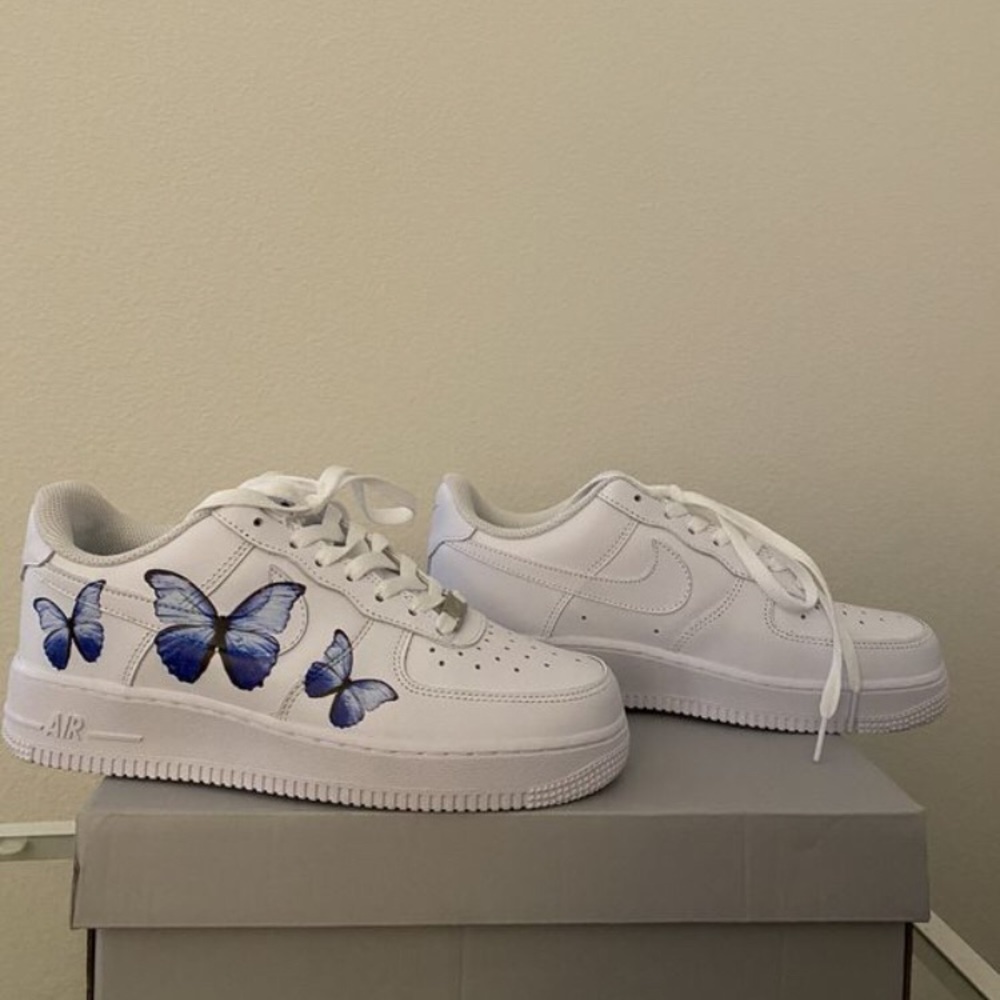 Air forces custom with cute little butterflys